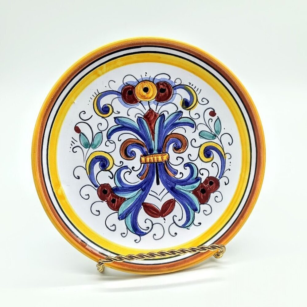 Deruta Italian Floral 6-Inch Round Ceramic Plate